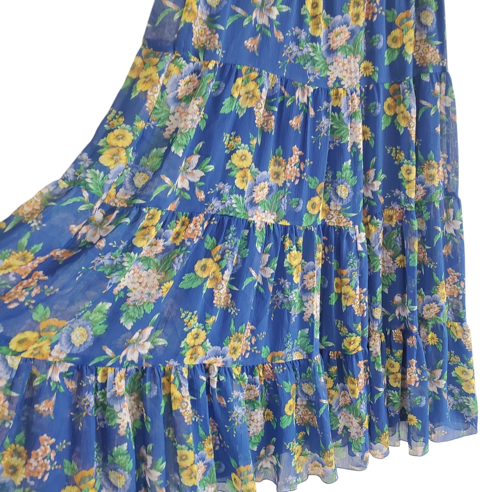 Linea by Louis Dell 'Olio Floral Blue Tiered Skirt
